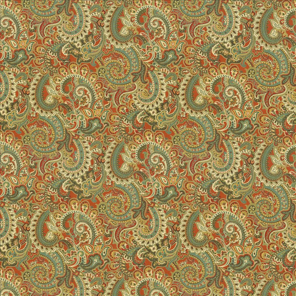 Anjou Paisley Ming Red by Kasmir Designer Fabric 5106 55% Linen
45% Rayon
 CHINA </p><p>Repeat: Horizontal: 27 4/8 inches and Vertical: 25 2/8 inches 54 - 55 - Swanky Fabrics -