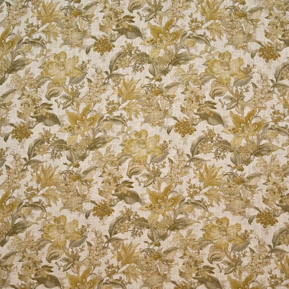 Ansley Gardens Golden Glow by Kasmir Designer Fabric 1402 55% Flax 45% Viscose CHINA Not Tested Horizontal: 13 4/8 inches and Vertical: 27 inches 54 - 55 - Swanky Fabrics -