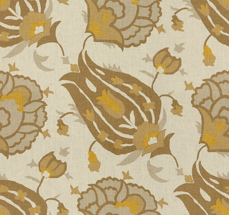 Turkish Flower Grey/Bronze by G P & J Baker Designer Fabric