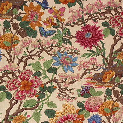 Magnolia Cream/Blue by G P & J Baker Designer Fabric