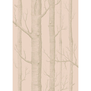 Woods Pink/Gilver by Cole & Son Designer Wallcovering