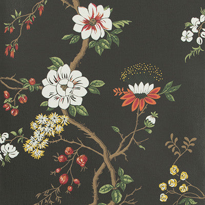 Camellia White/Red/Charco by Cole & Son Designer Wallcovering