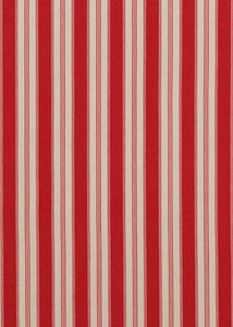Tango Ticking Red by Baker Lifestyle Designer Fabric