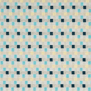Skane Aqua/Indigo/Linen by Baker Lifestyle Designer Fabric