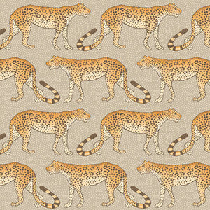 Leopard Walk Stone & Orange by Cole & Son Designer Wallcovering