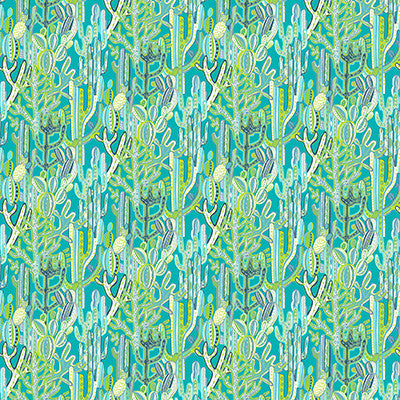 Cactus Azul/Verde by Gaston Y Daniela Designer Fabric