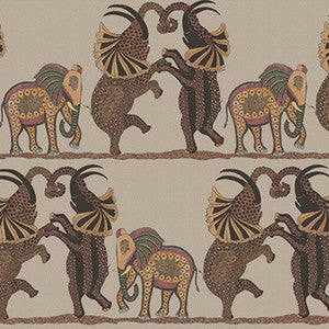 Safari Dance Red & Linen by Cole & Son Designer Wallcovering