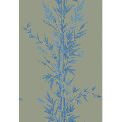 Bamboo Blue On Khaki by Cole & Son Designer Wallcovering
