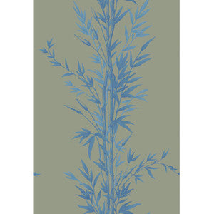 Bamboo Blue On Khaki by Cole & Son Designer Wallcovering
