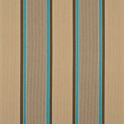 Casson Stripe Aqua/Beige by Baker Lifestyle Designer Fabric