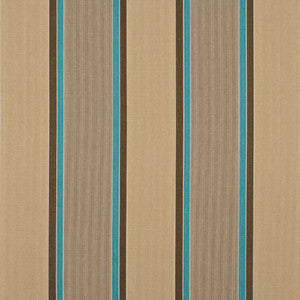 Casson Stripe Aqua/Beige by Baker Lifestyle Designer Fabric
