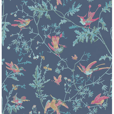 Hummingbirds Indigo Multi-Colour by Cole & Son Designer Wallcovering