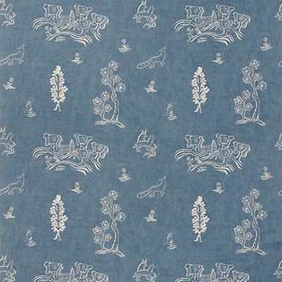 Friendly Folk Happy Blue by Kravet Couture Designer Fabric