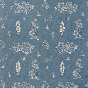Friendly Folk Happy Blue by Kravet Couture Designer Fabric