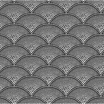 Feather Fan Wht On Blk by Cole & Son Designer Fabric
