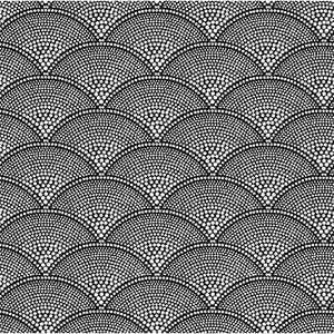 Feather Fan Wht On Blk by Cole & Son Designer Fabric