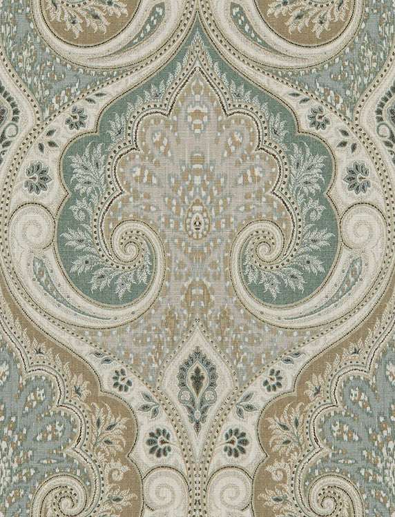 Latika Aqua/Taupe by Baker Lifestyle Designer Fabric