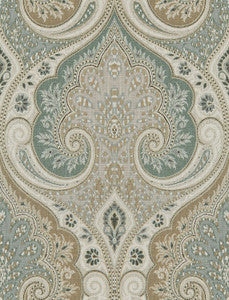 Latika Aqua/Taupe by Baker Lifestyle Designer Fabric
