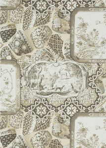 Mulberry China Silver/Taupe by Mulberry Designer Wallcovering