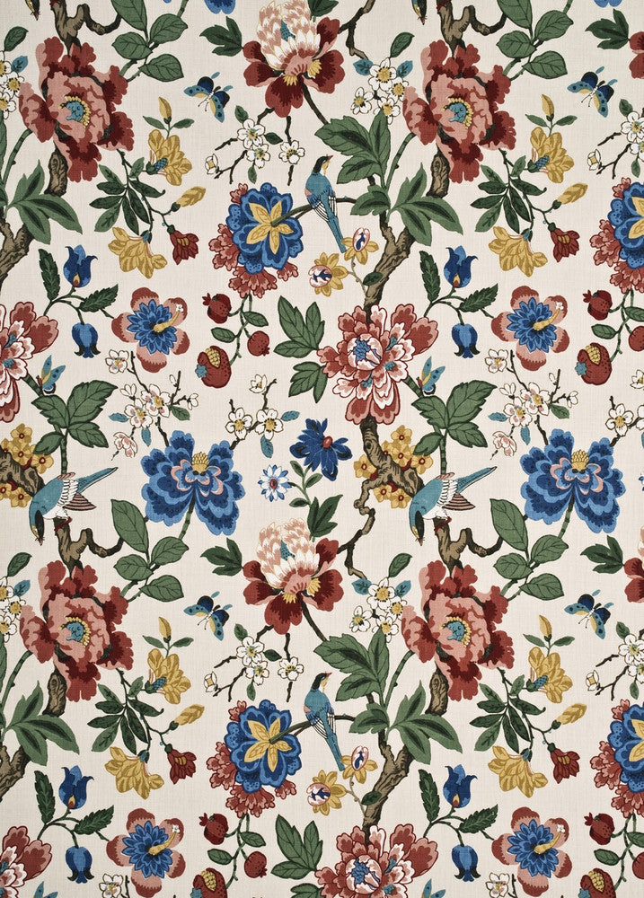 Persian Pomegranate Red/Green/Aqua by G P & J Baker Designer Fabric