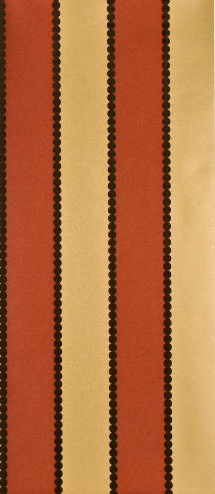 Valentino Stripe Flock Red/Gold by G P & J Baker Designer Wallcovering