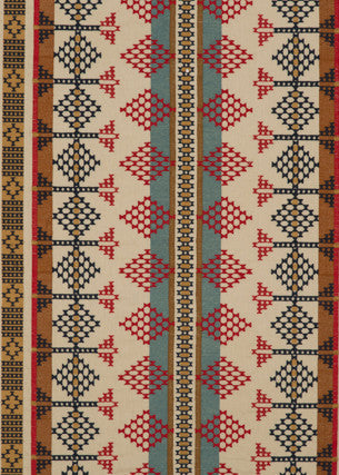 Saddle Blanket Indigo/Red by Mulberry Designer Fabric