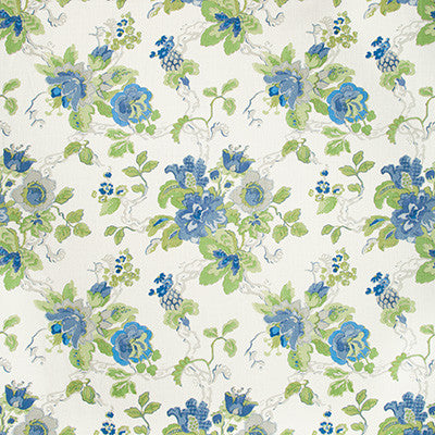 Parnham Cornflower/Lime by Lee Jofa Designer Fabric