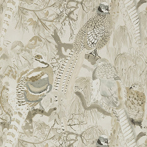 Game Birds Stone by Mulberry Designer Wallcovering