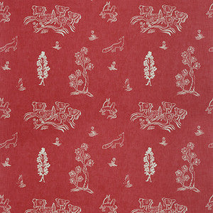 Friendly Folk Huntsman Red by Kravet Couture Designer Fabric