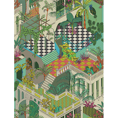 Miami Olivegreen Multi by Cole & Son Designer Fabric