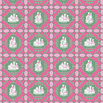 Porcelanas Rosa/Verde by Gaston Y Daniela Designer Fabric