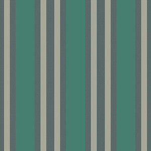 Polo Stripe Teal/Gilver by Cole & Son Designer Wallcovering