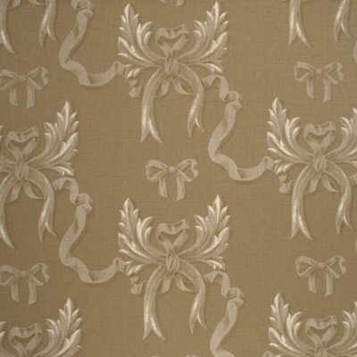Ophelia'S Bow White/Natural by Mulberry Designer Fabric