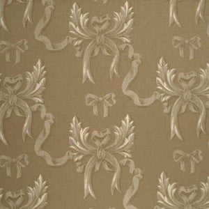 Ophelia'S Bow White/Natural by Mulberry Designer Fabric