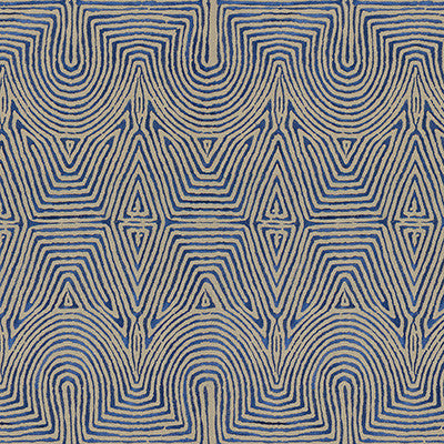 Julia Emb Flax/Blue by Lee Jofa Modern Designer Fabric