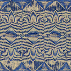 Julia Emb Flax/Blue by Lee Jofa Modern Designer Fabric