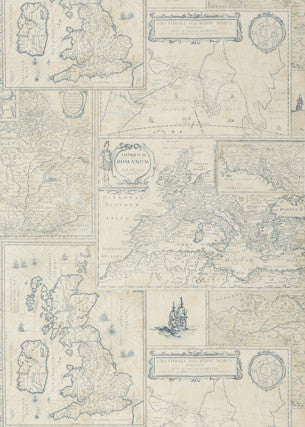 Bohemian Travels Indigo by Mulberry Designer Wallcovering