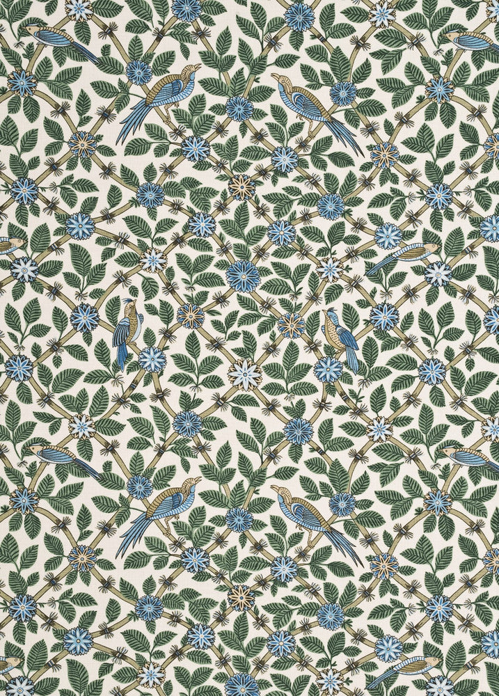 Bamboo Bird Aqua/Teal by G P & J Baker Designer Fabric