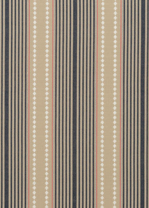 Brighton Stripe Indigo/Linen by Mulberry Designer Fabric