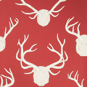 Antlers Paper Red by Lee Jofa Designer Wallcovering