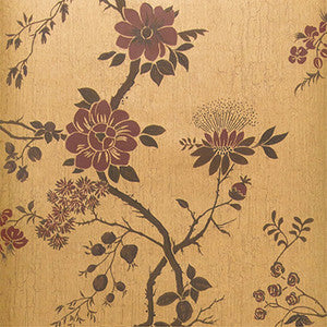 Camellia Crimson/Mtl Gold by Cole & Son Designer Wallcovering