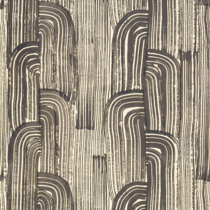 Crescent Paper Ebony/Cream by Lee Jofa Modern Designer Wallcovering