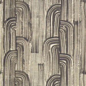 Crescent Paper Ebony/Cream by Lee Jofa Modern Designer Wallcovering