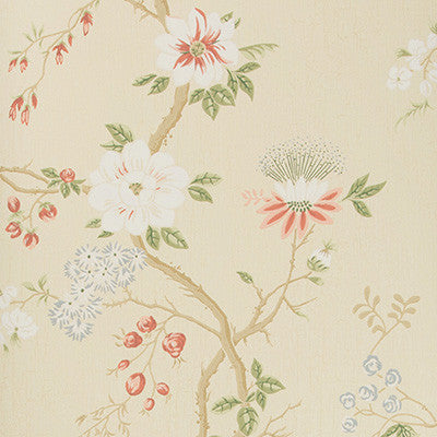 Camellia Coral/Sage/Butterc by Cole & Son Designer Wallcovering