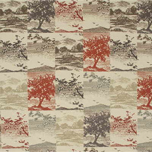 Open Spaces Red/Charcoal by Mulberry Designer Fabric