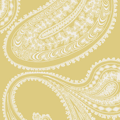 Rajapur Flock Yellow/White by Cole & Son Designer Wallcovering