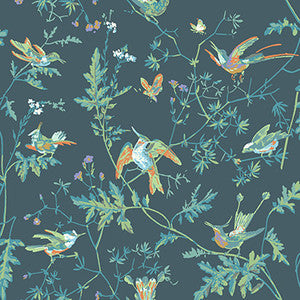 Hummingbirds Viridian by Cole & Son Designer Wallcovering
