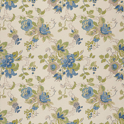 Parnham Cornflower/Lime by Lee Jofa Designer Wallcovering