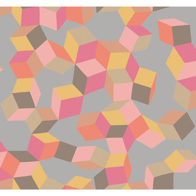 Puzzle Pink And Orange by Cole & Son Designer Wallcovering