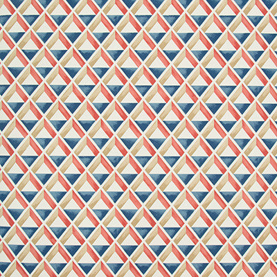Cannes Paper Red/Blue by Lee Jofa Designer Wallcovering